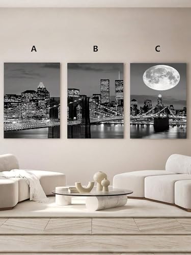 Affiches murales toile noir et blanc lianyibo grand format pour sublimer un mur vide