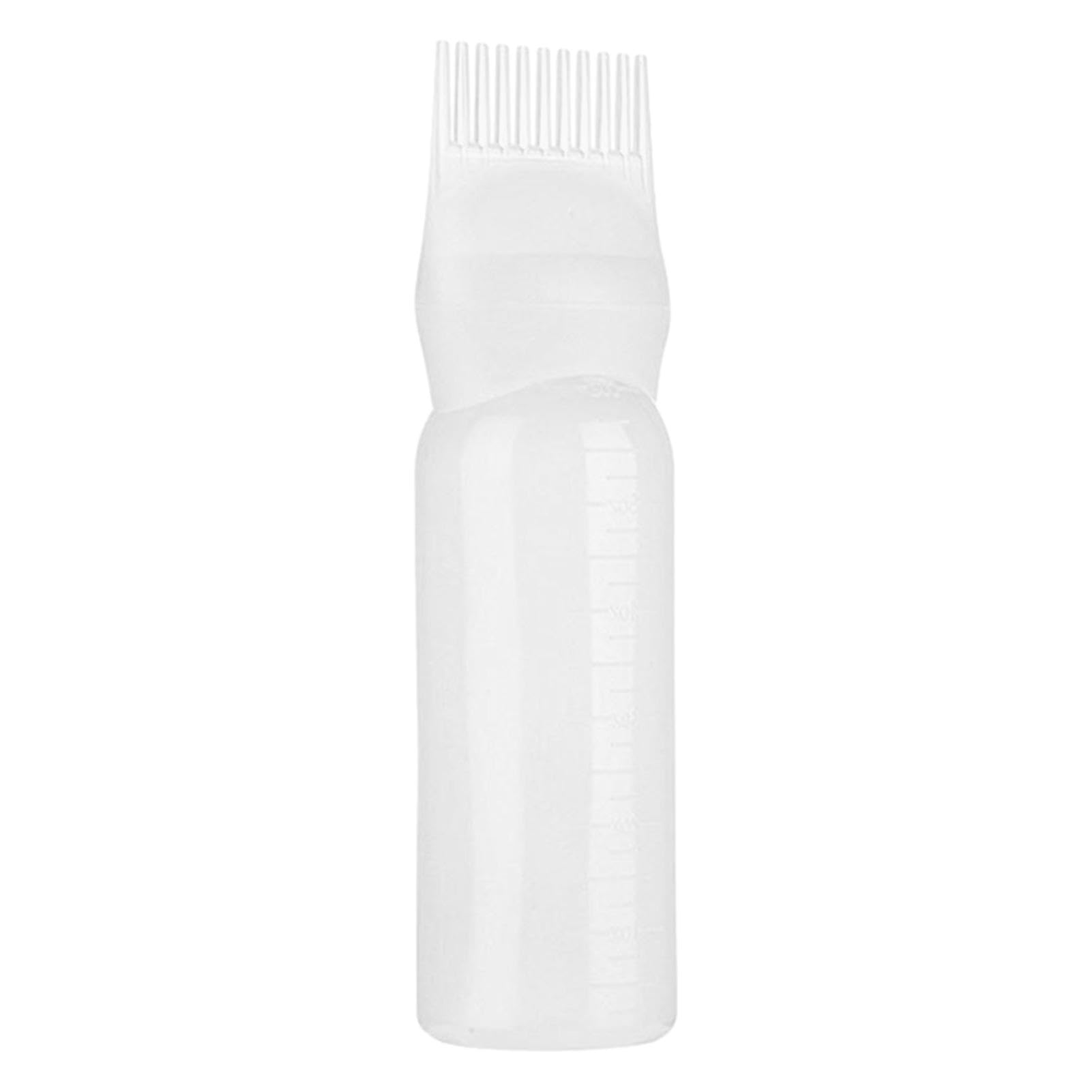 Bottiglia applicatore olio per capelli, flacone applicatore a pettine per radici, 6 once, colore bianco, pennello per tintura per capelli, bottiglia di olio per capelli, shampoo per tintura, olio per