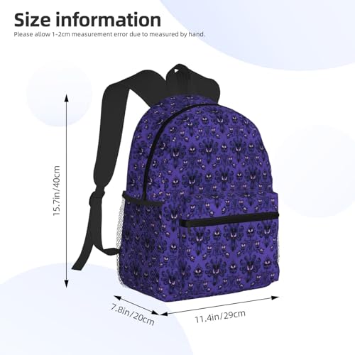 Sac à dos Haunted Mansion noir imprimé polyvalent pour tous