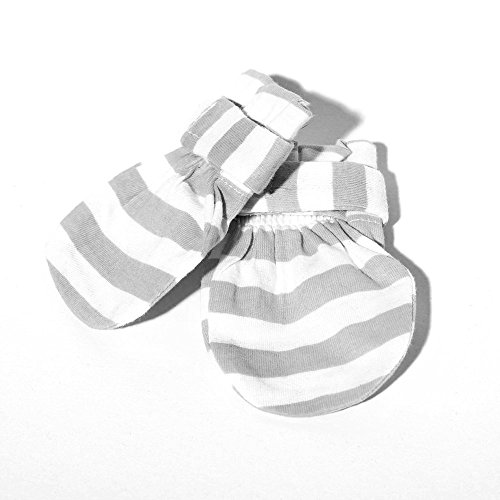 Baby Mittens (Gray) - 100% Cotton Mittens, Stop all unwanted scratches-Unique strap that keeps mittens in place and your precious baby safe GUARANTEED!
