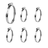 6 abrazaderas ajustables de 40 – 60 mm, abrazadera de sujeción de acero inoxidable 304, abrazaderas metálicas para mangueras, abrazaderas para tuberías para fontanería, automóviles y aplicaciones