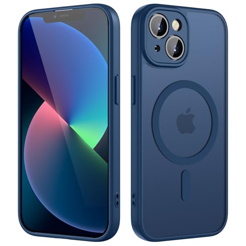 HGH Magnetisch Hülle für iPhone 13 6,1 Zoll mit Kameraschutz für Magsafe, Transluzente Matt Rückseite Dünn Stoßfest Hand...