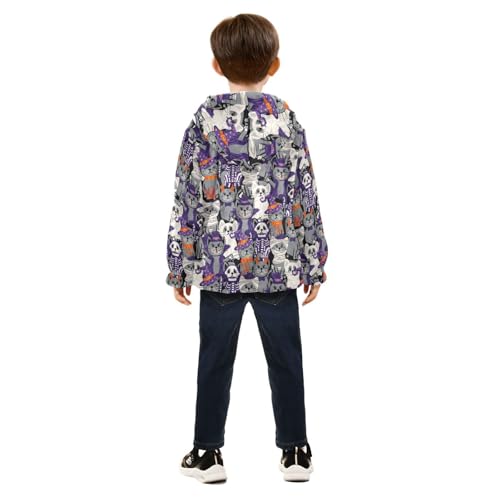 Boys' Fleece Hoody Jacket Zip Up Coat Warm Fall Winter Plush Jacket Halloween Cats Long Sleeve Outerwear4