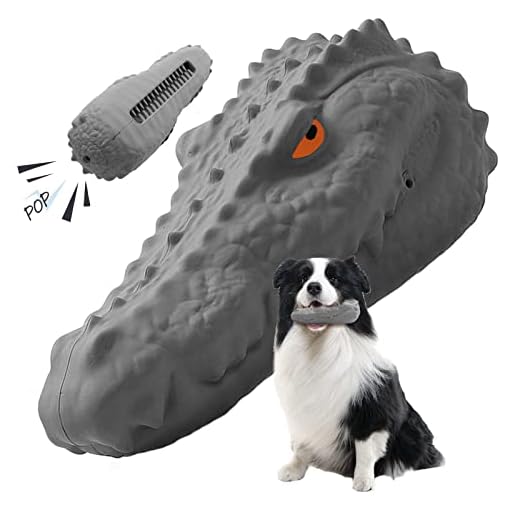 YELEOKE Dog Toys for Aggressive Chewers ,Durable Indestructible Dog Toys for Medium Large Dog Breed,Tough Dog Chew Toys with Natural Rubber, Squeaky Dog Teething Toy(Grey)