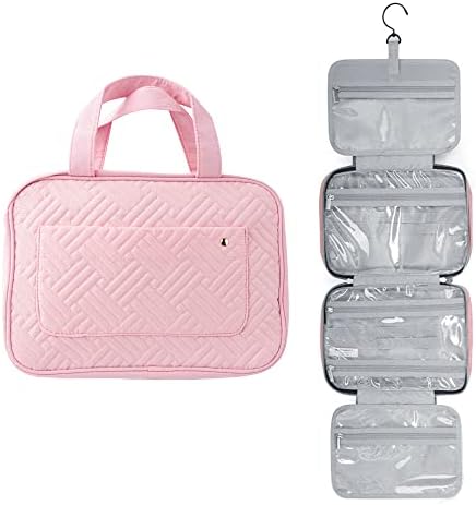 Hanging Travel Toiletry Bag for Women and Men, Large Foldable Wash Bag Makeup Cosmetic Organizer, Waterproof Hanging Toiletries Bag for Business Trip,Gym,Vacation and Household