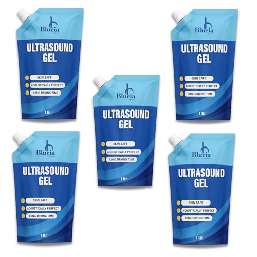 Image of Ultrasound Transmission gel (1 Liter) (Blue) for physiotherapy | Ultrasound gel | sonography gel | US gel | gel | sonography gel Pack of 5