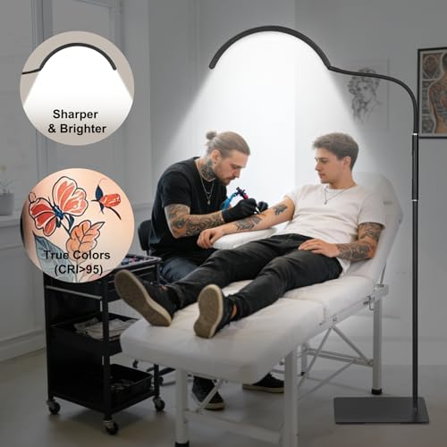 Image of Half Moon LED Floor Light - Professional Shadow-Free, Touch Control Dimmable Lamp | for Lash Techs, Estheticians & Tattoo Artists | Eyelash Extensions, Nail Art, Home & Office