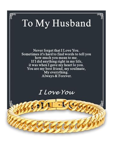 Supcare Cuban Link Bracelet for Men, 8mm/12mm/17mm Width Chains Bracelets, 7.5''/8.3''/9'' Wrist Chain for Man Husband Love Dad Gifts