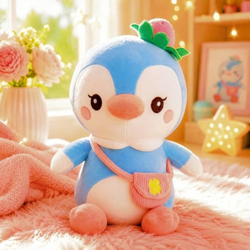 Image of Blush Blue Penguin Soft Toy - 45 cm Premium Plush Stuffed Animal | Cute Cuddly Teddy for Kids & Gifting (Blush Blue Penguin)