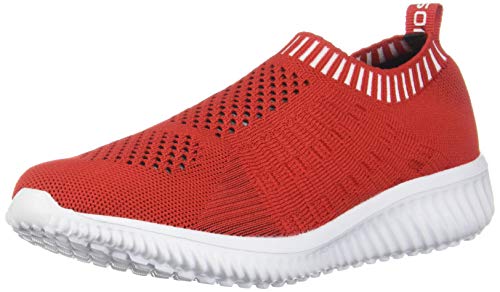 Image of konhill Womens Walking Shoes Slip On Sneakers Breathable Mesh Lightweight Casual Footwear for Daily Commute