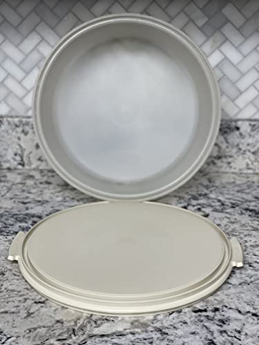 Tupperware Maxi Cake Taker Pie Carrier White Base And Sheer Cover Jumbo 12" X 6" #TOP1
