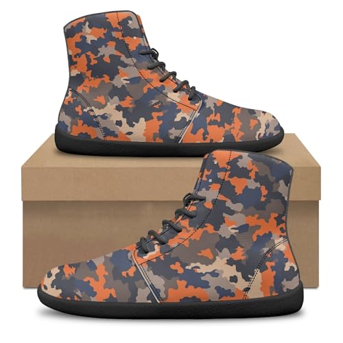 Image of Fashion Print Womens Mens High Top Barefoot Sneakers Flat Shoes