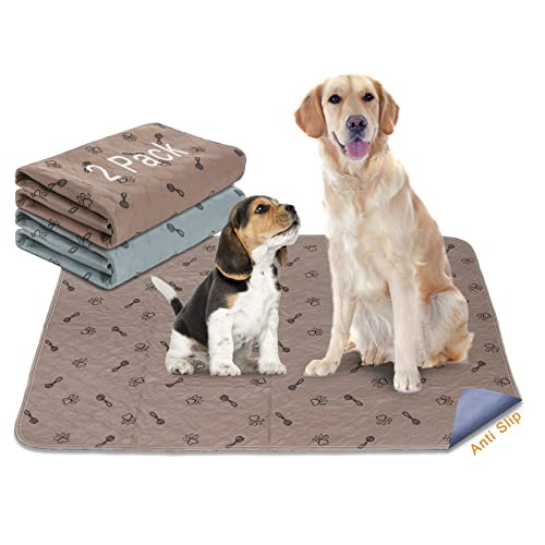 Peepeego 2Pack 36x36 Dog Pads Washable and Free Dog Comb, Reusable Puppy Pads with Fast Absorbent, Waterproof, Non Slip Incontinence Pads for Training, Whelping, for Playpen, Crate, Kennel