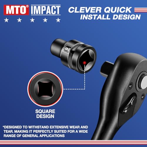 Image of MTO 1 /2 inch Drive 9mm Shallow Impact Socket, 6-Point Metric Socket for Automotive Maintaince, CR-V Steel Meets ANSI Standards