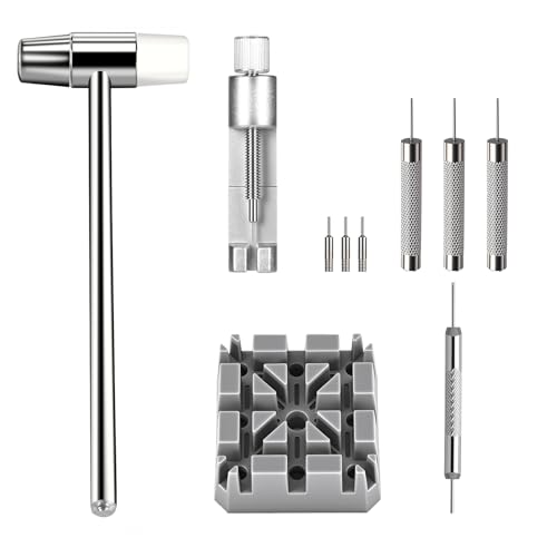 Xaumsa Watch Link Removal Kit, All Metal Watch Strap Link Removal, Sizing Kit with Pin Punches,
