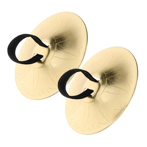 NULYLU 1 Pair Metal Finger Cymbals Small Dancer Instrument for Portable Comfortable Nylon Material