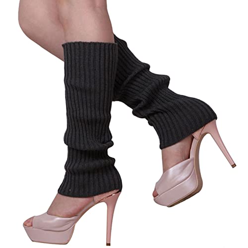 Lopsity Leg Warmers For Women Knitted Stirrup Leg Warmers For Women Winter Extra Soft Long Leg Warmers For Yoga Dance (Black) #TOP1