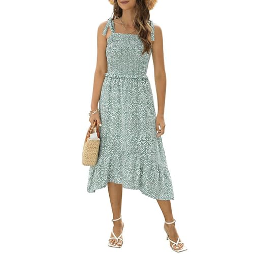 Robe superposée mi-longue d'été fleurie aux finitions soignées