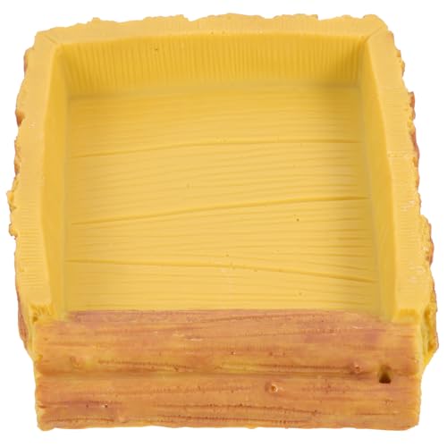 UKCOCO 爬虫類用耐久給餌ボウル 安定設置可能な陸亀水入れ 滑らか表面で清掃簡単 フード ウォーターディッシュ ペット飼育に