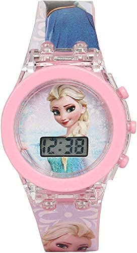 FAVELA Kids Analog Led Light Digital Frozen Watch for Girls Kids Pack of 1 Pink