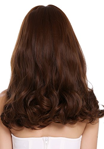 WIG ME UP, C8140-8/30 Quality women's wig lady long wavy curly fringe maroon brown mix, Ash brown and copper brown mix (8/30) - Image 4