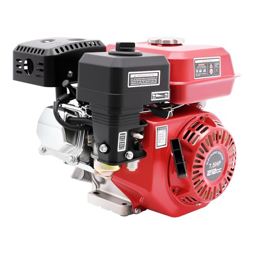 7.5 PS Motor, 4-Takt Benzinmotor mit Seilzugstarter, Luftgekühlter Einzylindermotor für Wasserpumpen, Vibratoren, Go-Karts, Minibikes usw