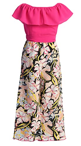 Image of iGirlDress Girls Wide Leg Off Shoulder Elegant High Waist Rompers Palazzo Pants Trousers Jumpsuits USA 4-14