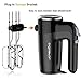 Aigostar Hand Mixer Electric, 6-Speed Mixer Electric Handheld with Attachments Storage, 4 Accessories, Turbo Boost, Easy Eject for Cream, Cake, 250W, Black