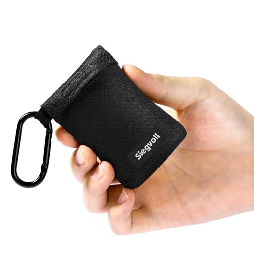 Siegvoll Picknickdecke klein mit praktischem Karabiner, Ultraleicht, ultradünne tragbare Stranddecke, Outdoor Decke für Picknick, Strand, Camping und Wandern (Schwarz, 1 Personen)