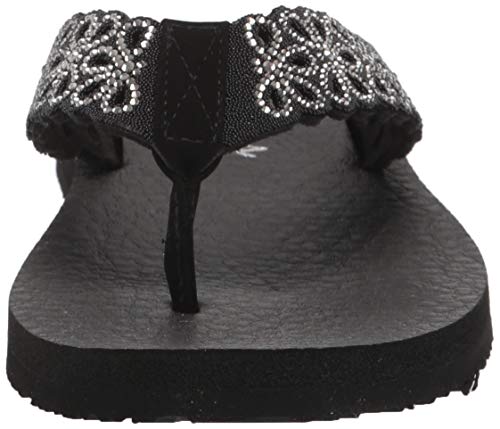 Image of Skechers Women's Meditation Black /Silver Slipper-4 Kids UK (119137-BKSL)