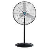 Tornado 8850 CFM 30” High Velocity Pedestal Fan, Oscillating, 3 Aluminum Blades, Commercial & Industrial Use, UL Listed, Black Stationary Stand Fan