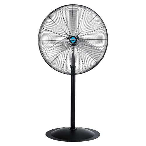 Image of Tornado 30 Inch High Velocity Pedestal Fan, 8850 CFM Industrial Metal Stand Fan, Non-Oscillating, 3 Speed, 10 FT Power Cord, UL Safety Listed for Commercial & Warehouse Use