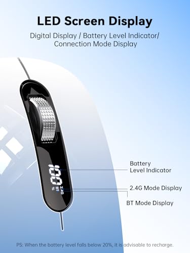 Image of Wireless Bluetooth Mouse, Bluetooth 5.0 /4.0 & 2.4G Tri-Mode, Type-C Rechargeable with LED Screen Display, Ergonomic Silent Click for Laptop /PC /Tablet /MacBook, Multi-Device & Office Use