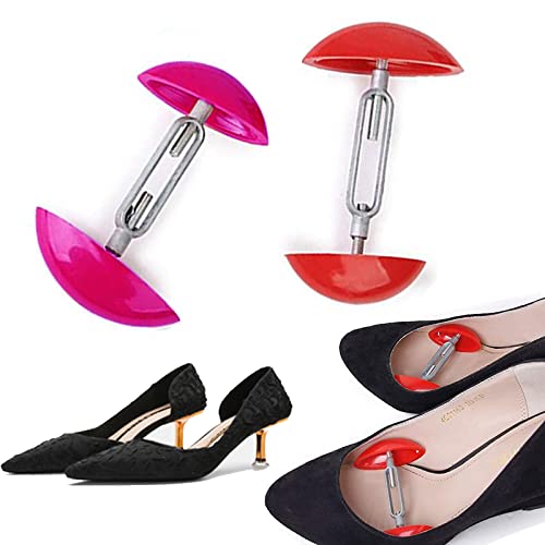 Mini Zapatos Los áRboles Camilla Zapatos Ajustable Zapato Expansor Ensanchador Zapatos Hormas Ajusta El Ancho Del Zapato No Apriete Pie Usado Para TacóN Alto Rosa Y Rojo 2 Pares Cover