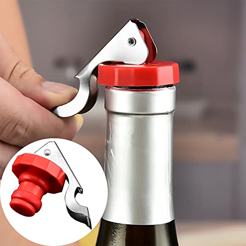 4 stuks herbruikbare wijnfles stoppers vacuüm uitbreidende rubberen drankfles stop fles cover fles sealer lekvrije… - Image 3