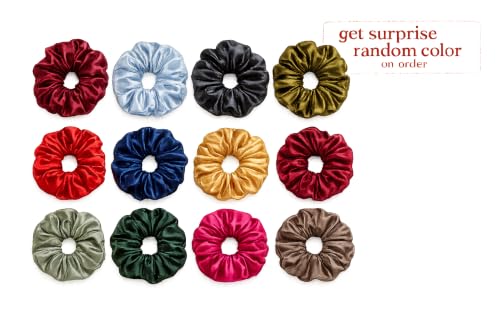 Image of Bahumaan Satin Silk Hair Scrunchie for Women & Girls - Surprise Color | Soft Smooth Scrunchie for Hair, No Damage, No Crease | Premium Satin Ponytail Holder Hair Tie (1 Piece, Assorted Colour)