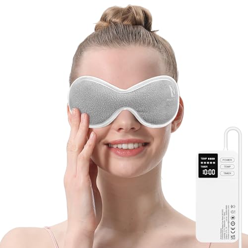 Aroma Season Vibrating Heated Eye Mask for Dry Eyes 3000mAh Cordless Warm Eye Compress for Stye Rechargeable Electric Eye Heating Pad for MGD Included Hygienic Eyelid Sheets