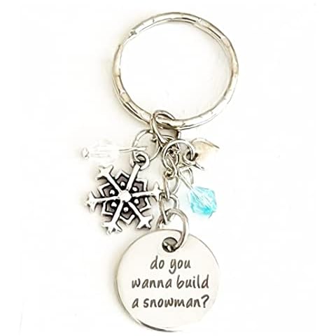 Hanalea Island Jewelry Co. Do You Wanna Build a Snowman Olaf, Anna and Elsa Frozen Silver Charm Keychain Accessories Gift for a Joyful Princess | Merchandise for Women Cover