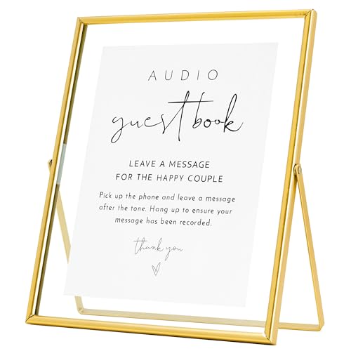 Image of Calculs Audio Guest Book Sign, Gold 8x10 Floating Picture Frame