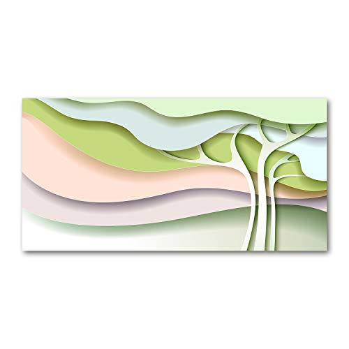 Tirages sur toile abstraction d'arbre vert Tulup 120x60 cm art moderne classique