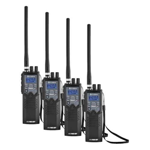Image of Cobra HH50WXST Handheld CB Radio - Emergency Radio with Access to Full 40 Channels and NOAA Alerts, Earphone Jack, 4 Watt Power Output, Noise Reduction and Dual Channel Monitoring, Black (Pack of 4)