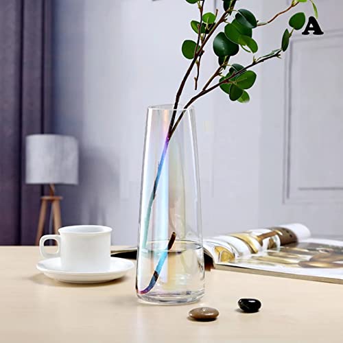The Purple Tree Tapered Glass Vase for Home Decor Center Table Bedroom Living Room and Office Decoration (Pack of 1, Iridescent) Luster Glass Vase, Decorative vase-picture-36