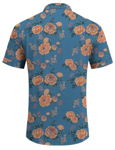 Image of COOFANDY Men's Linen Shirts Short Sleeve Casual Shirts Button Down Shirt for Men Beach Summer Wedding Shirt
