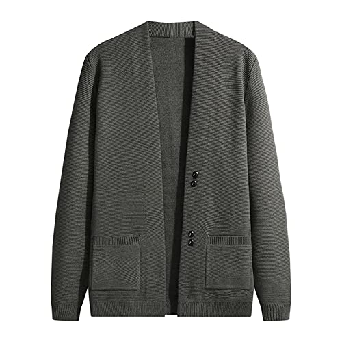Cardigan homme coton anti-froid léger pour l'automne veste solide kaki XXL