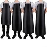 JGmotorfi Delantal de piel de PVC impermeable y resistente al aceite para uso en cocina y taller, diseñado con una cómoda correa para el cuello para colgar y suave resistente a las arrugas para todas