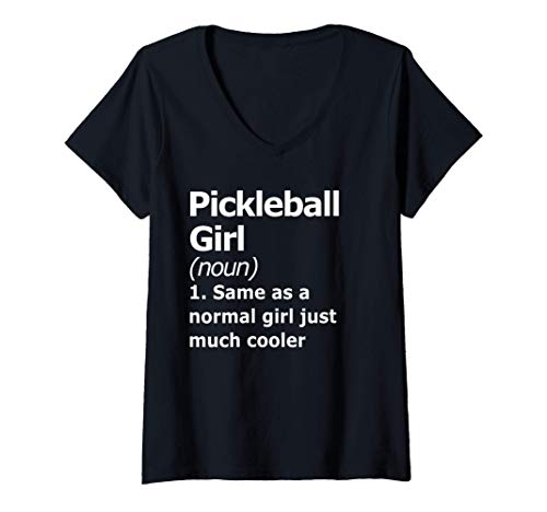 Donna Pickleball Girl Definition Funny & Sassy Woman's Sports Maglietta con Collo a V