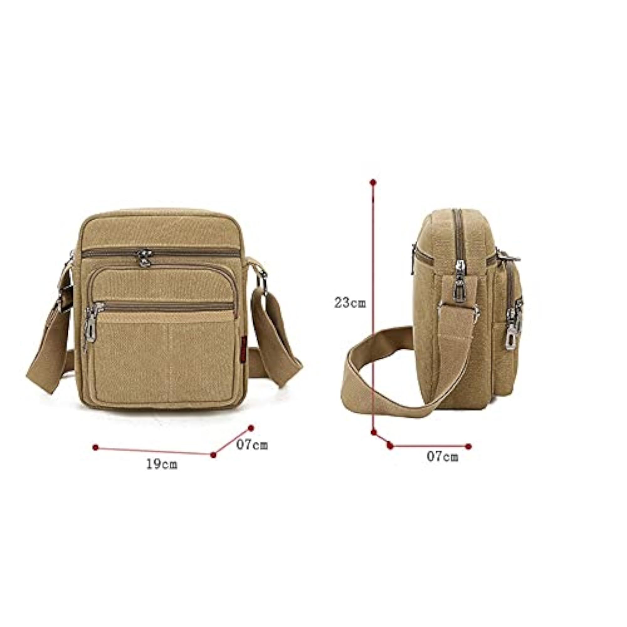 Retro Travel Men's Shoulder Bag, Multifunctional Canvas