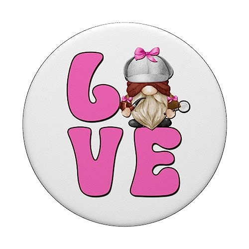 Sherlock Holmes Gnome For Just A Girl Who Loves True Crime PopSockets Swappable PopGrip, Black - Image 3