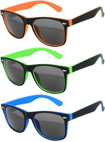 Image of OWL 3 Pack Men Women Retro Vintage Two Tone Frame Smoke Lens Sunglasses UVB UVA protection