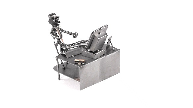 Steelman24 Chef Sculpture Nuts And Bolts Handmade Ornaments
